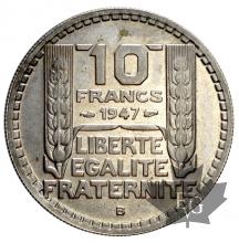 FRANCE-1947B-10 FRANCS TURIN-PETITE TÊTE-SUP