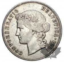 SUISSE-1891-5 Francs-TTB +