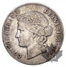 SUISSE-1891-5 Francs-TTB --
