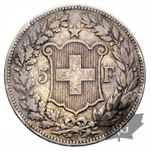 SUISSE-1891-5 Francs-TTB --
