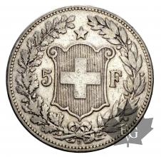 SUISSE-1891-5 Francs-TB-TTB
