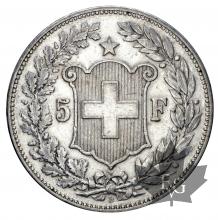 SUISSE-1907-5 Francs- TTB-SUP