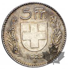 SUISSE-1922-5 Francs- SUP-FDC