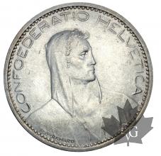 SUISSE-1923-5 Francs- qFDC