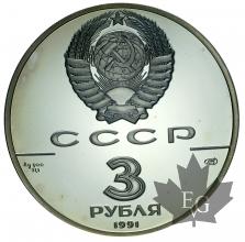 RUSSIE-1991-3 ROUBLES-PROOF