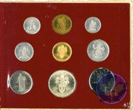 VATICAN-1959-SÉRIE ANNO I-9 monnaies avec 100 Lire or-FDC