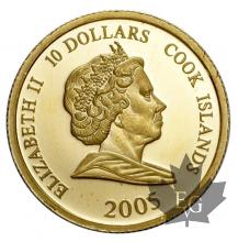 COOK ISLANDS-2005-10 DOLLARS-PROOF