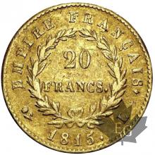 FRANCE-1815L-20 FRANCS-CENT JOURS-TTB