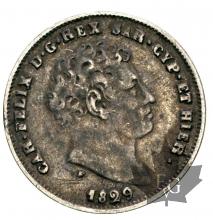 ITALIE-1829- 25 Cent- Carlo Felice-TURIN-TTB+