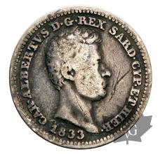 ITALIE-1833-50 cent- TB/TTB