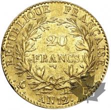 FRANCE-1803-AN12A-20 FRANCS-PREMIER CONSUL-TTB-SUP