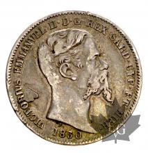 ITALIE-1850-1 LIRA- VITTORIO EMANUELE II-TURIN-TB