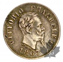 ITALIE-1863T-50 CENTIMES-VITTORIO EMANUELE II-TTB