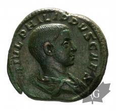 ROME-SESTERCE-PHILIPPUS I-244-249-POUR PHILIPPUS II-TTB-SUP