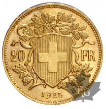 SUISSE-1925-20 FRANCS-HELVETIA-prFDC