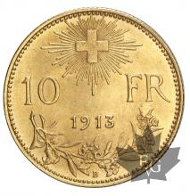 SUISSE-1913-10 FRANCS-prFDC