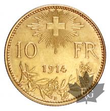 SUISSE-1914-10 FRANCS-SUP