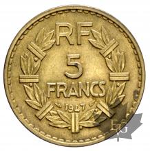 FRANCE-1947-5 FRANCS LAVRILLIER-GOUV. PROVISOIRE-TTB