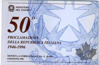 ITALIE-1996-10.000 LIRE-ARGENT-FDC