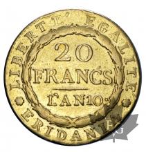 ITALIE-1802-20 FRANCS ANNO 10-TURIN-TB