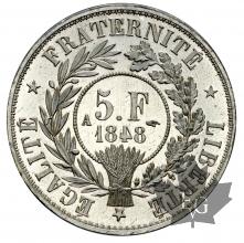 FRANCE-1848-5 FRANCS-ESSAI DE BARRE-SUP-FDC-ÉTAIN
