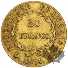 FRANCE-1805-AN14 A-20 FRANCS-TTB+