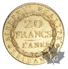 ITALIE-1802-AN10-20 FRANCS-SUP