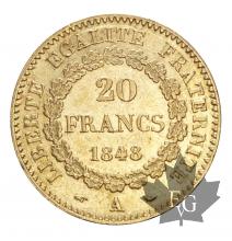 FRANCE-1848-20 FRANCS GÉNIE-TTB+