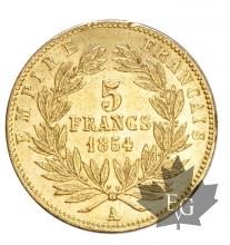 FRANCE-1854-5 FRANCS-PETIT MODULE-TRANCHE CANNELÉE-TB
