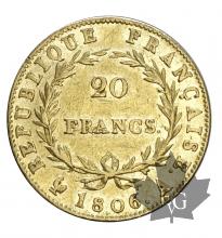 FRANCE-1806A-20 FRANCS-NAPOLÉON EMPEREUR-TTB-SUP