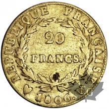FRANCE-1806U-20 FRANCS-NAPOLÉON EMPEREUR-TB