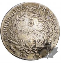FRANCE-1804-AN13M-5 FRANCS-NAPOLÉON EMPEREUR-TB