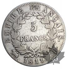 FRANCE-1811B-5 FRANCS-NAPOLÉON EMPEREUR-TB-TTB