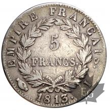 FRANCE-1813I-5 FRANCS-NAPOLÉON EMPEREUR-TTB