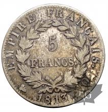 FRANCE-1813Q-5 FRANCS-NAPOLÉON EMPEREUR-TTB
