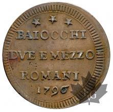 VATICAN-1796-2 1/2 BAIOCCHI-ROMA-PIE VI-SANPIETRINO-TTB+