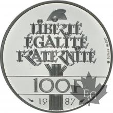 FRANCE-1987-100 FRANCS-ÉGALITÉ-La Fayette-ÉPREUVE-PROOF