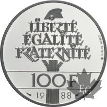FRANCE-1988-100 FRANCS-FRATERNITÉ-ÉPREUVE-PROOF