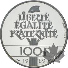 FRANCE-1989-100 FRANCS-Droits de l&#039;Homme-ÉPREUVE-PROOF