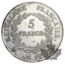 FRANCE-1803-AN12A-5 FRANCS-NAPOLÉON PREMIER CONSUL-TB