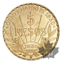 URUGUAY-1930-5 PESOS-BAZOR-prFDC