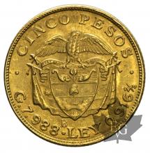 COLOMBIE-1924-5 PESOS-SUP-FDC