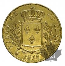 FRANCE-1814A-20 FRANCS-LOUIS XVIII-SUP