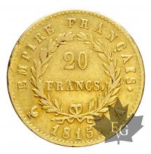 FRANCE-1815A-20 FRANCS-CENT JOURS-TTB