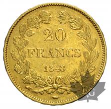 FRANCE-1848A-20 FRANCS-LOUIS PHILIPPE-TTB+