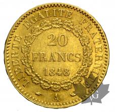 FRANCE-1848A-20 FRANCS-II REPUBLIQUE-TTB-SUP