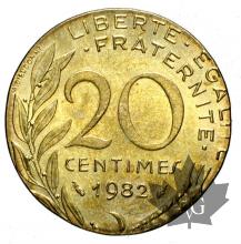 FRANCE-1982-20 CENTIMES-ERREUR DE FLAN-SUP