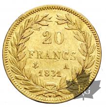 FRANCE-1831A-20 FRANCS-LOUIS PHILIPPE-prTTB