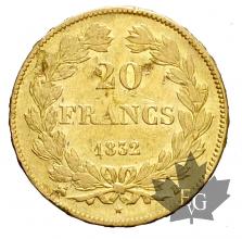 FRANCE-1832B-20 FRANCS-LOUIS PHILIPPE-prTTB