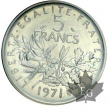 FRANCE-1971-5 FRANCS PIEFORT Ag-FDC